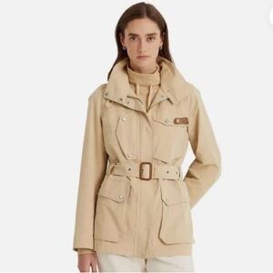 Women's Beige Belted Jacket